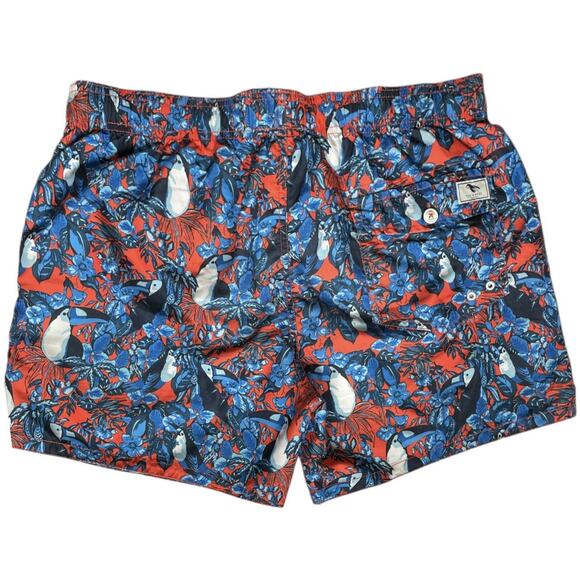 Ted Baker Men's Swim Trunk Toucan Print Size 4 Large Lined Pockets - Picture 3 of 10